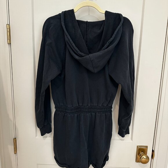 L*SPACE Black Hooded Zip-Up Romper – Size Small - Picture 3 of 4